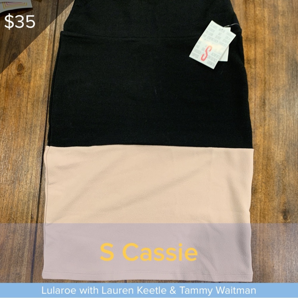 LuLaRoe Cassie Skirt in Black and Pink